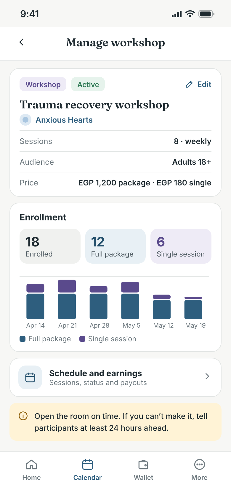 Manage workshop in English