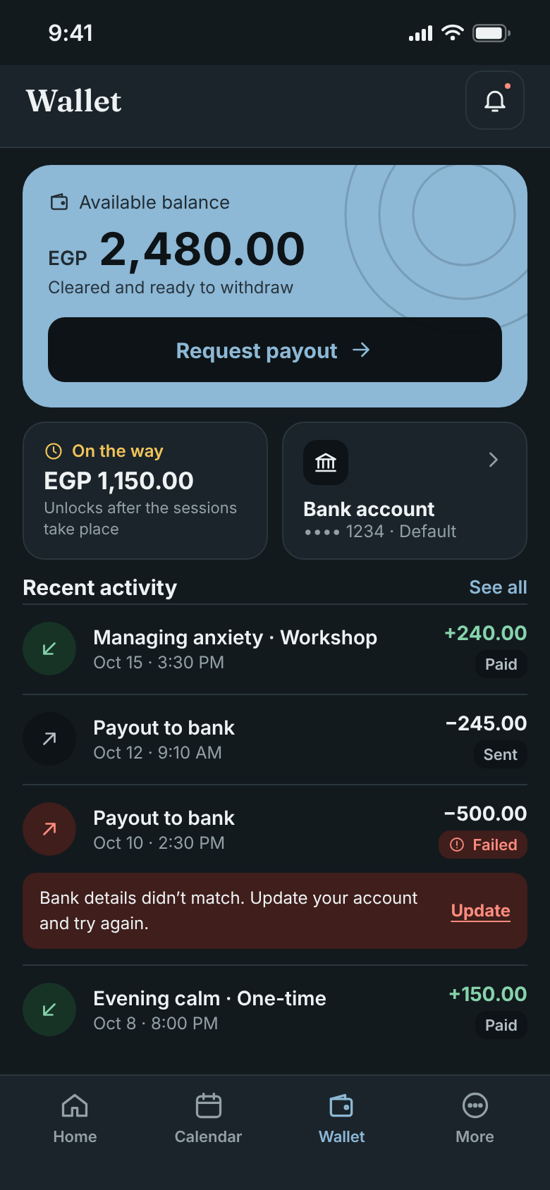 Wallet in English