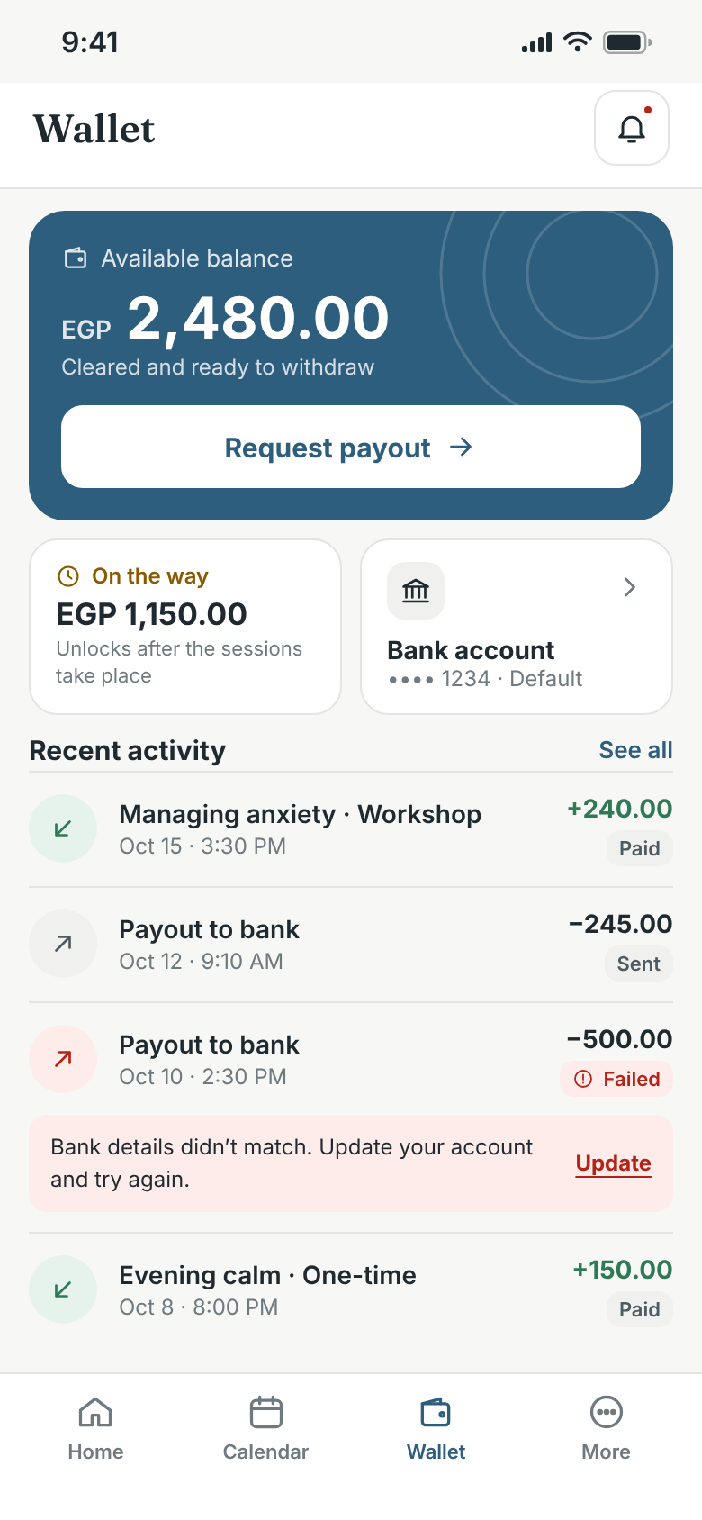Wallet in English